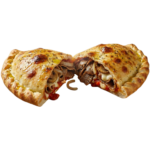 Calzone mit Dönerfleisch, Zwiebeln und Pilzen